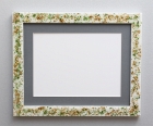 Green and gold glitter, White Frame resin